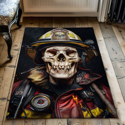 Firefighter Truck Motif Rug: Express Your Gratitude for Firefighters, Firefighter Rugs for Living Room Bedroom, Firefighter Rectangular Rugs Full Size FR11