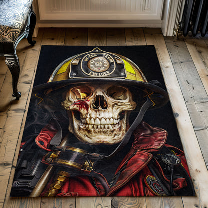 Colorful Fireman Truck Rug: Bring Excitement to Your Living Space, Firefighter Rugs for Living Room Bedroom, Firefighter Rectangular Rugs Full Size FR10