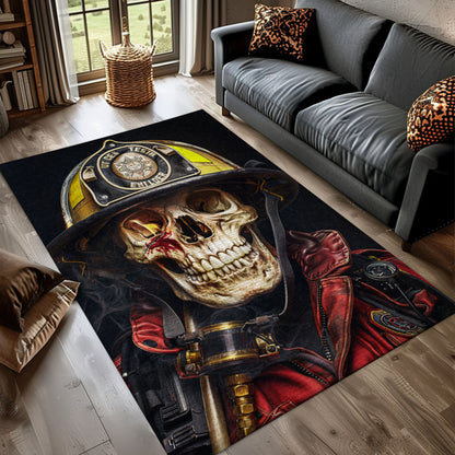 Colorful Fireman Truck Rug: Bring Excitement to Your Living Space, Firefighter Rugs for Living Room Bedroom, Firefighter Rectangular Rugs Full Size FR10