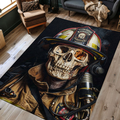 Firefighter Truck Theme Carpet: Pay Tribute to Everyday Heroes, Firefighter Rugs for Living Room Bedroom, Firefighter Rectangular Rugs Full Size FR09