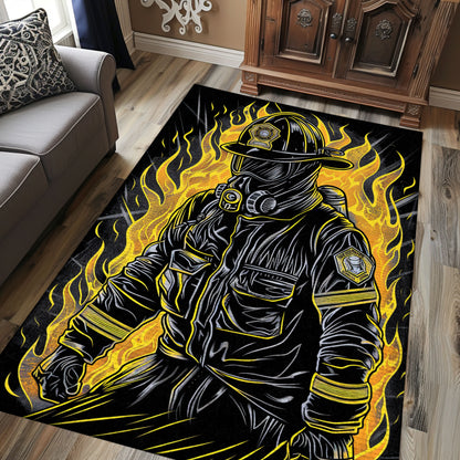 Bold Firefighter Rectangular Rug: Add Action to Your Living Space, Firefighter Rugs for Living Room Bedroom, Firefighter Rectangular Rugs Full Size FR23