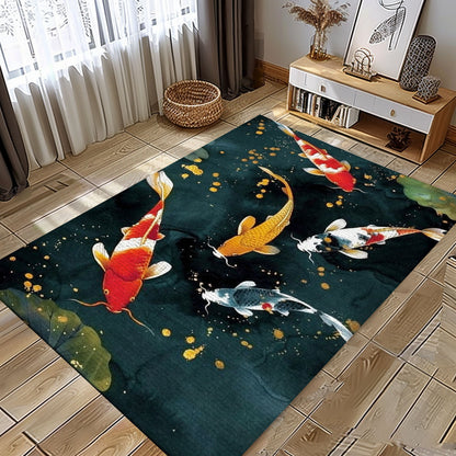 Stunning Koi Fish Carpet to Enhance Your Living Room or Bedroom - Thoughtful Gift for Koi Fish Lovers, Koi Rugs, Koi Fish Rug Carpet for Koi Lovers Size 5x8, 4x6, 3x5, 2x3 FT Koi 59