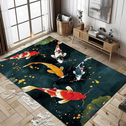 Stunning Koi Fish Carpet to Enhance Your Living Room or Bedroom - Thoughtful Gift for Koi Fish Lovers, Koi Rugs, Koi Fish Rug Carpet for Koi Lovers Size 5x8, 4x6, 3x5, 2x3 FT Koi 59