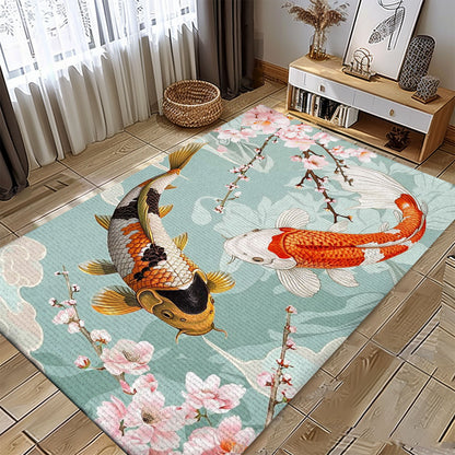 Koi Fish Carpet for Bedrooms and Living Rooms - Perfect Gift for Koi Fish Enthusiasts, Koi Rugs, Koi Fish Rug Carpet for Koi Lovers Size 5x8, 4x6, 3x5, 2x3 FT Koi 54