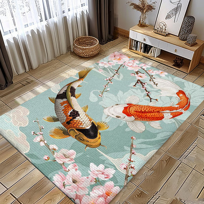 Koi Fish Carpet for Bedrooms and Living Rooms - Perfect Gift for Koi Fish Enthusiasts, Koi Rugs, Koi Fish Rug Carpet for Koi Lovers Size 5x8, 4x6, 3x5, 2x3 FT Koi 54