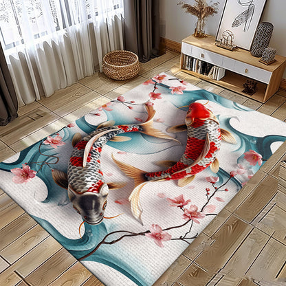 Eye-Catching Koi Fish Carpet for Living Rooms and Bedrooms - Excellent Gift for Koi Fish Enthusiasts, Koi Rugs, Koi Fish Rug Carpet for Koi Lovers Size 5x8, 4x6, 3x5, 2x3 FT Koi 48