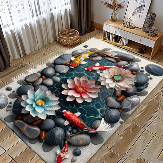 Stunning Koi Fish Carpet to Enhance Your Living Room or Bedroom - Great Gift for Koi Fish Enthusiasts, Koi Rugs, Koi Fish Rug Carpet for Koi Lovers Size 5x8, 4x6, 3x5, 2x3 FT Koi 43