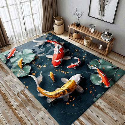 Transform Your Living Room with a Koi Fish Area Rug – Perfect for Bedrooms and Koi Fish Lovers' Gifts, Koi Rugs, Koi Fish Rug Carpet for Koi Lovers Size 5x8, 4x6, 3x5, 2x3 FT Koi 36