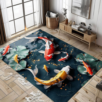 Transform Your Living Room with a Koi Fish Area Rug – Perfect for Bedrooms and Koi Fish Lovers' Gifts, Koi Rugs, Koi Fish Rug Carpet for Koi Lovers Size 5x8, 4x6, 3x5, 2x3 FT Koi 36