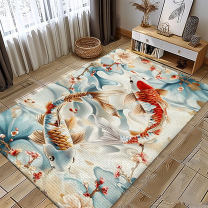 Beautiful Koi Fish Area Rug – Enhance Your Living Room or Bedroom, Great for Gifts for Koi Fish Lovers, Koi Rugs, Koi Fish Rug Carpet for Koi Lovers Size 5x8, 4x6, 3x5, 2x3 FT Koi 38