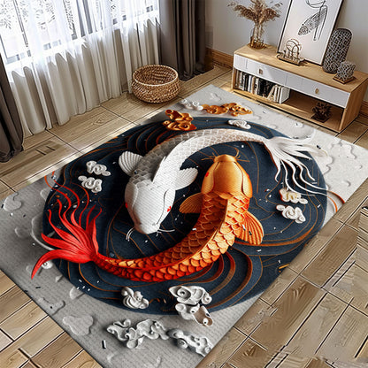 Enhance Your Living Room with a Stunning Koi Fish Area Rug – Perfect Bedroom Decor and Gift for Koi Lovers, Koi Rugs, Koi Fish Rug Carpet for Koi Lovers Size 5x8, 4x6, 3x5, 2x3 FT Koi 21