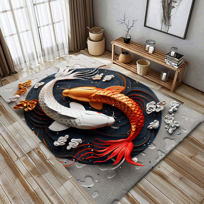 Enhance Your Living Room with a Stunning Koi Fish Area Rug – Perfect Bedroom Decor and Gift for Koi Lovers, Koi Rugs, Koi Fish Rug Carpet for Koi Lovers Size 5x8, 4x6, 3x5, 2x3 FT Koi 21