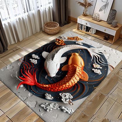 Enhance Your Living Room with a Stunning Koi Fish Area Rug – Perfect Bedroom Decor and Gift for Koi Lovers, Koi Rugs, Koi Fish Rug Carpet for Koi Lovers Size 5x8, 4x6, 3x5, 2x3 FT Koi 21