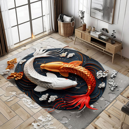 Enhance Your Living Room with a Stunning Koi Fish Area Rug – Perfect Bedroom Decor and Gift for Koi Lovers, Koi Rugs, Koi Fish Rug Carpet for Koi Lovers Size 5x8, 4x6, 3x5, 2x3 FT Koi 21