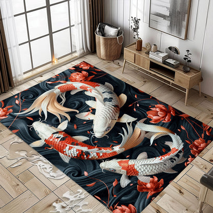 Stylish Koi Fish Rug – Ideal for Bedroom and Living Room Decor, Perfect Gift for Koi Fish Enthusiasts, Koi Rugs, Koi Fish Rug Carpet for Koi Lovers Size 5x8, 4x6, 3x5, 2x3 FT Koi 17