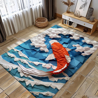 Stylish Koi Fish Rugs for Bedrooms – Perfect for Creating a Calming and Sophisticated Home Environment, Koi Rugs, Koi Fish Rug Carpet for Koi Lovers Size 5x8, 4x6, 3x5, 2x3 FT Koi 117