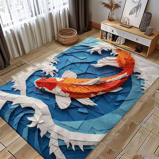 Decorative Koi Fish Rugs for Living Room – A Beautiful Addition to Any Home and a Great Gift for Koi Lovers, Koi Rugs, Koi Fish Rug Carpet for Koi Lovers Size 5x8, 4x6, 3x5, 2x3 FT Koi 116