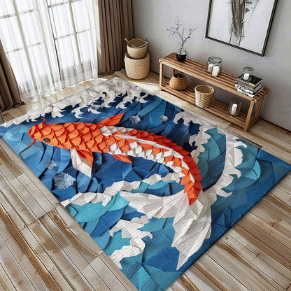 Premium Koi Fish Rugs for Bedrooms – Ideal for Adding a Zen-Like Ambiance and Unique Style to Your Space, Koi Rugs, Koi Fish Rug Carpet for Koi Lovers Size 5x8, 4x6, 3x5, 2x3 FT Koi 115