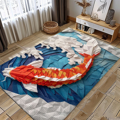 Elegant Koi Fish Rugs for Living Room – Enhance Your Home's Interior with These Beautifully Designed Carpets, Koi Rugs, Koi Fish Rug Carpet for Koi Lovers Size 5x8, 4x6, 3x5, 2x3 FT Koi 114