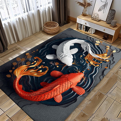 Unique Koi Fish Rugs for Bedrooms – Ideal for Creating a Serene and Nature-Inspired Environment, Koi Rugs, Koi Fish Rug Carpet for Koi Lovers Size 5x8, 4x6, 3x5, 2x3 FT Koi 111