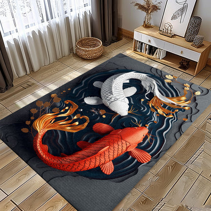 Unique Koi Fish Rugs for Bedrooms – Ideal for Creating a Serene and Nature-Inspired Environment, Koi Rugs, Koi Fish Rug Carpet for Koi Lovers Size 5x8, 4x6, 3x5, 2x3 FT Koi 111