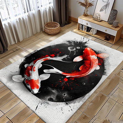 Premium Koi Fish Rugs for Bedrooms – Perfect for Adding a Calming and Elegant Touch to Your Interior, Koi Rugs, Koi Fish Rug Carpet for Koi Lovers Size 5x8, 4x6, 3x5, 2x3 FT Koi 107