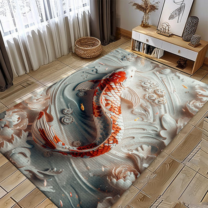 Luxurious Koi Fish Rugs for Living Room and Bedroom – The Perfect Gift for Koi Enthusiasts and Decor Lovers, Koi Rugs, Koi Fish Rug Carpet for Koi Lovers Size 5x8, 4x6, 3x5, 2x3 FT Koi 101