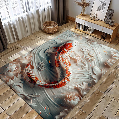 Luxurious Koi Fish Rugs for Living Room and Bedroom – The Perfect Gift for Koi Enthusiasts and Decor Lovers, Koi Rugs, Koi Fish Rug Carpet for Koi Lovers Size 5x8, 4x6, 3x5, 2x3 FT Koi 101