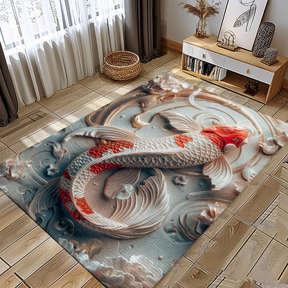 Unique Koi Fish Rugs for Living Room – Enhance Your Home's Decor and Delight Koi Fish Enthusiasts, Koi Rugs, Koi Fish Rug Carpet for Koi Lovers Size 5x8, 4x6, 3x5, 2x3 FT Koi 100