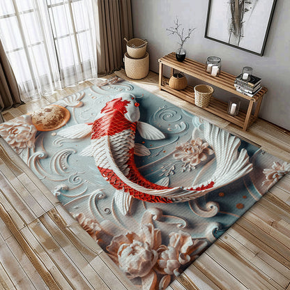 Premium Koi Fish Rugs for Bedroom – Perfect for Creating a Calming and Stylish Home Environment, Koi Rugs, Koi Fish Rug Carpet for Koi Lovers Size 5x8, 4x6, 3x5, 2x3 FT Koi 99