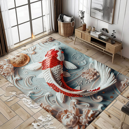 Premium Koi Fish Rugs for Bedroom – Perfect for Creating a Calming and Stylish Home Environment, Koi Rugs, Koi Fish Rug Carpet for Koi Lovers Size 5x8, 4x6, 3x5, 2x3 FT Koi 99