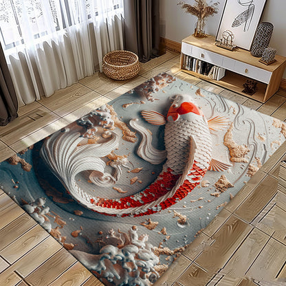 Luxurious Koi Fish Rugs for Bedrooms – Add a Zen Ambiance to Your Space with These Elegant Carpets, Koi Rugs, Koi Fish Rug Carpet for Koi Lovers Size 5x8, 4x6, 3x5, 2x3 FT Koi 97