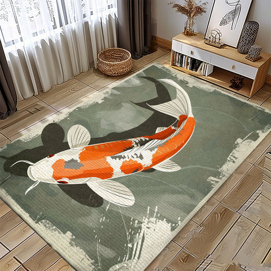 Stylish Koi Fish Rugs for Living Spaces – Perfect Gift for Fans of Aquatic Themes and Unique Home Decor, Koi Rugs, Koi Fish Rug Carpet for Koi Lovers Size 5x8, 4x6, 3x5, 2x3 FT Koi 96