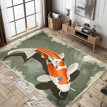 Stylish Koi Fish Rugs for Living Spaces – Perfect Gift for Fans of Aquatic Themes and Unique Home Decor, Koi Rugs, Koi Fish Rug Carpet for Koi Lovers Size 5x8, 4x6, 3x5, 2x3 FT Koi 96