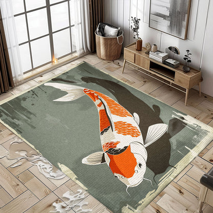 Decorative Koi Fish Rugs for Bedroom – Ideal for Adding a Touch of Serenity and Nature-Inspired Elegance, Koi Rugs, Koi Fish Rug Carpet for Koi Lovers Size 5x8, 4x6, 3x5, 2x3 FT Koi 95