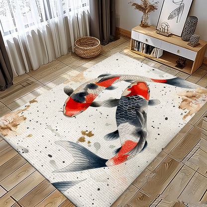 Stunning Koi Fish Area Rug for Bedrooms – Add a Touch of Nature and Sophistication to Your Interior, Koi Rugs, Koi Fish Rug Carpet for Koi Lovers Size 5x8, 4x6, 3x5, 2x3 FT Koi 89