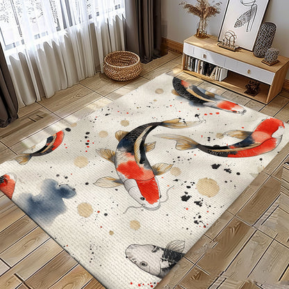 Decorative Koi Fish Carpet for Living Room – An Exquisite Gift for Koi Fish Lovers and Art Enthusiasts, Koi Rugs, Koi Fish Rug Carpet for Koi Lovers Size 5x8, 4x6, 3x5, 2x3 FT Koi 88