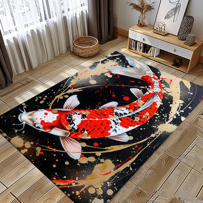 Unique Koi Fish Carpet for Living Room – Ideal for Adding a Zen-like Atmosphere to Your Home Decor, Koi Rugs, Koi Fish Rug Carpet for Koi Lovers Size 5x8, 4x6, 3x5, 2x3 FT Koi 86