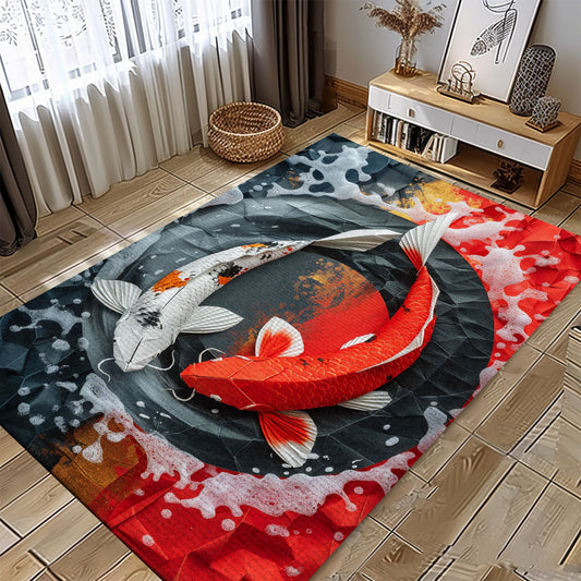 Luxurious Koi Fish Area Rug for Home Decor in Living Room or Bedroom - A Great Gift for Koi Enthusiasts, Koi Rugs, Koi Fish Rug Carpet for Koi Lovers Size 5x8, 4x6, 3x5, 2x3 FT Koi 71