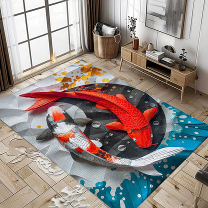 Charming Koi Fish Area Rug for Living Room or Bedroom - Unique Gift Idea for Koi Fish Enthusiasts, Koi Rugs, Koi Fish Rug Carpet for Koi Lovers Size 5x8, 4x6, 3x5, 2x3 FT Koi 67