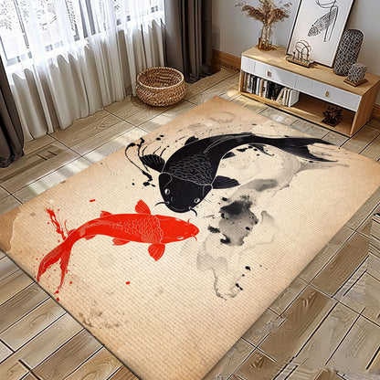 Luxurious Koi Fish Area Rug to Enhance Your Living Room or Bedroom - Thoughtful Gift for Koi Fish Enthusiasts, Koi Rugs, Koi Fish Rug Carpet for Koi Lovers Size 5x8, 4x6, 3x5, 2x3 FT Koi 65