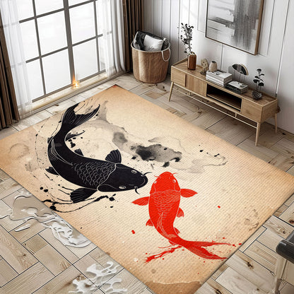 Luxurious Koi Fish Area Rug to Enhance Your Living Room or Bedroom - Thoughtful Gift for Koi Fish Enthusiasts, Koi Rugs, Koi Fish Rug Carpet for Koi Lovers Size 5x8, 4x6, 3x5, 2x3 FT Koi 65