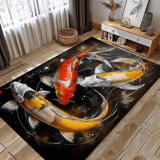 Stylish Koi Fish Area Rug to Beautify Your Living Room or Bedroom - Ideal Present for Koi Fish Fans, Koi Rugs, Koi Fish Rug Carpet for Koi Lovers Size 5x8, 4x6, 3x5, 2x3 FT Koi 62