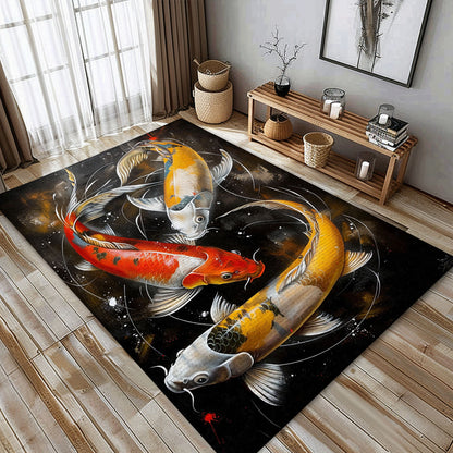 Stylish Koi Fish Area Rug to Beautify Your Living Room or Bedroom - Ideal Present for Koi Fish Fans, Koi Rugs, Koi Fish Rug Carpet for Koi Lovers Size 5x8, 4x6, 3x5, 2x3 FT Koi 62