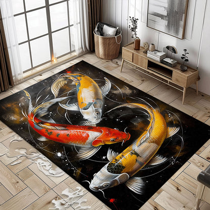 Stylish Koi Fish Area Rug to Beautify Your Living Room or Bedroom - Ideal Present for Koi Fish Fans, Koi Rugs, Koi Fish Rug Carpet for Koi Lovers Size 5x8, 4x6, 3x5, 2x3 FT Koi 62