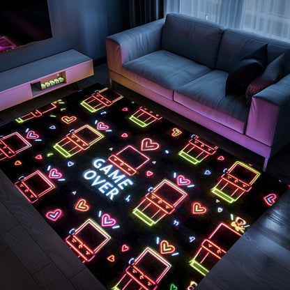 Neon Video Game Retro Arcade Game Room Area Rug: Transform Your Home into a Gaming Paradise, Arcade Decor, Gift for Gamers, Video Game Lovers G119