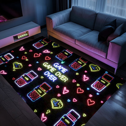 Retro Neon Video Game Arcade Game Room Area Rug: Ideal Addition to Any Gamer's Collection, Arcade Decor, Gift for Gamers, Video Game Lovers G117