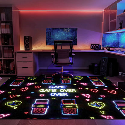 Retro Neon Video Game Arcade Game Room Area Rug: Ideal Addition to Any Gamer's Collection, Arcade Decor, Gift for Gamers, Video Game Lovers G117