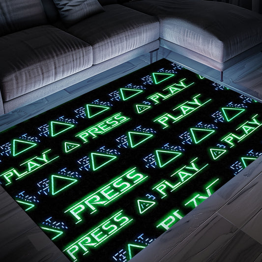 Vibrant Neon Video Game Retro Arcade Game Room Area Rug: Bring the Arcade Experience Home with Style, Arcade Decor, Gift for Gamers, Video Game Lovers G120