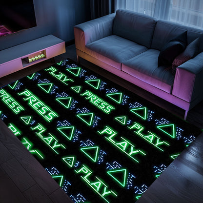 Vibrant Neon Video Game Retro Arcade Game Room Area Rug: Bring the Arcade Experience Home with Style, Arcade Decor, Gift for Gamers, Video Game Lovers G120